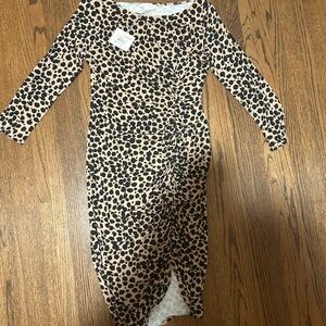 Ingrid & Isabel Tan and Black Animal Print Dress